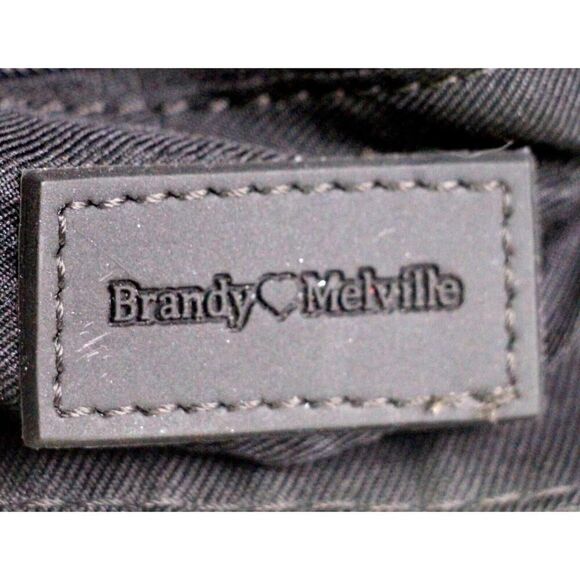 Brandy Melville ASH BLACK REAL LEATHER FLAP BACKPACK SHOULDER BAG HANDBAG PURSE main image 5